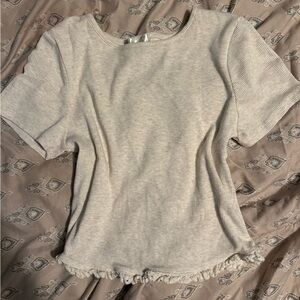 Women's Cream Short Sleeve Top